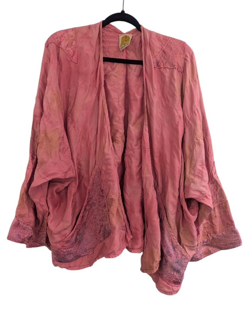 Uru Kristine St. Rrik Hand Dyed Pink Silk Kimono